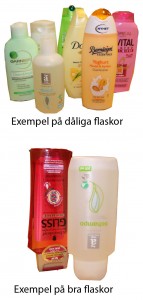 Exempel på dåliga och bra flaskor